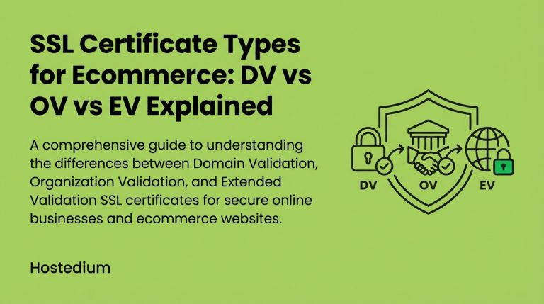 SSL Certificate Types for Ecommerce: DV vs OV vs EV Explained