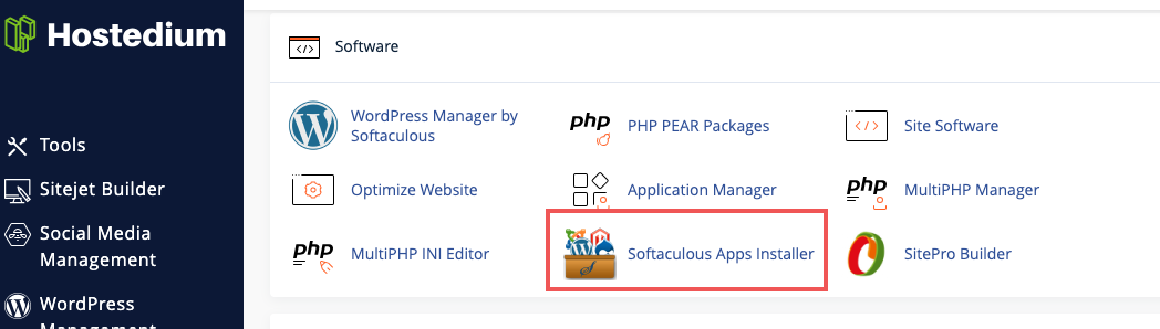 Softaculous App Installer in cPanel